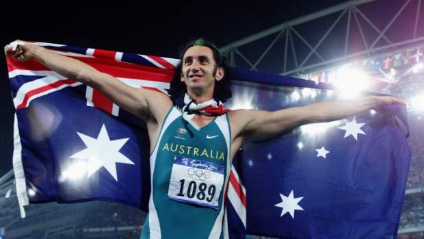 Jumpin' Jai Taurima on his post Olympic victory lap in 2001. John Singleton described Taurima's flight as the single most beautiful thing he had seen since Olivia Newton-John in the final scene of Grease.