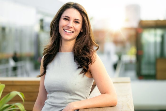 Casual,Smiling,Laughing,Lifestyle,Of,Single,Female,,Natural,Look,Healthy