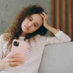 Close,Up,Young,Dissatisfied,Sad,Woman,Wear,Casual,Clothes,Sits