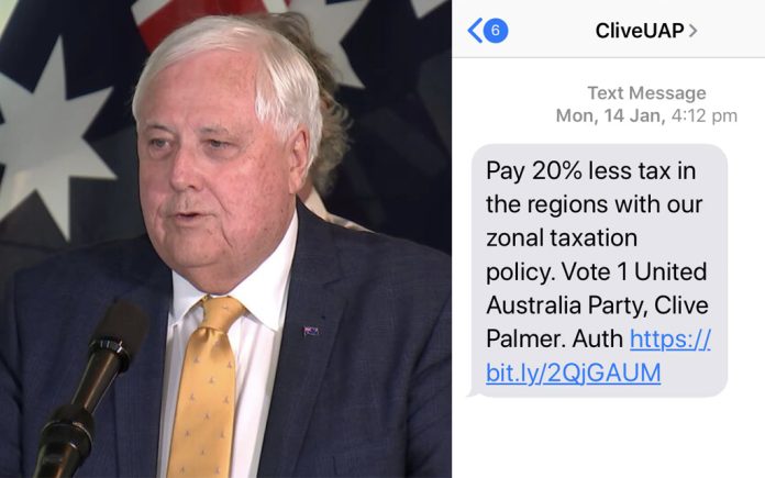 Clive palmer texxts