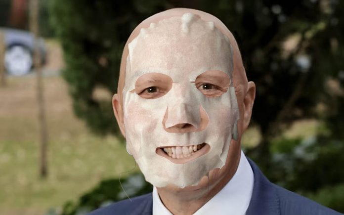 Peter Dutton face mask